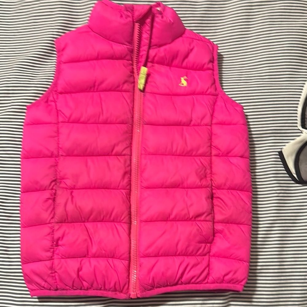 Joules Pink Puffer Vest with Logo